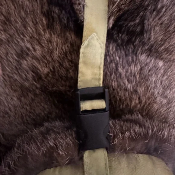 Crown Cap Green and Brown Winter Aviater Style Rabbit Fur Hat - Picture 7 of 12